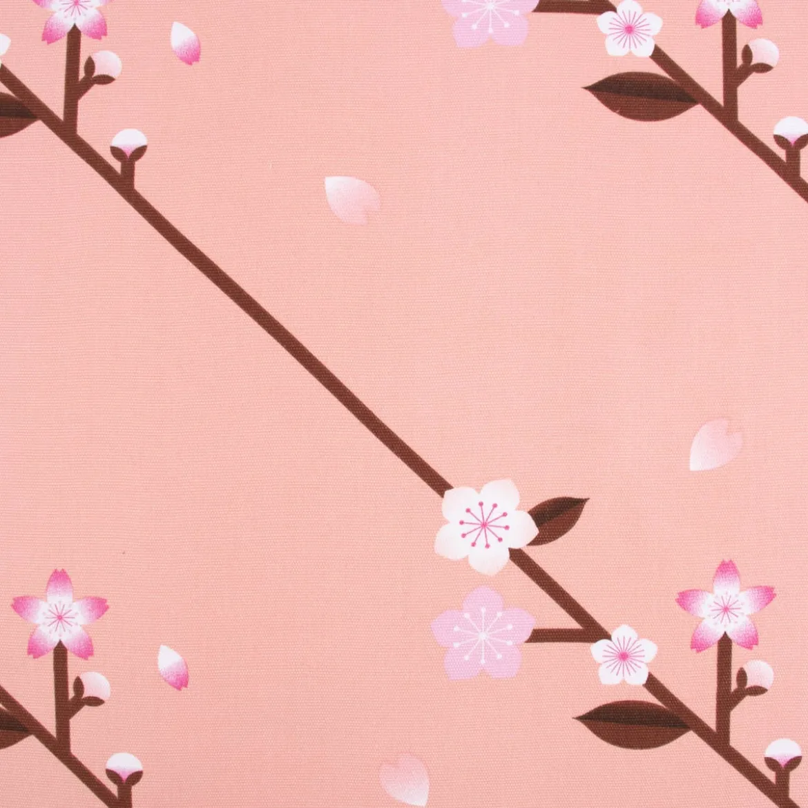 Rico Design Canvas Baumwollstoff Stoffabschnitt Kirschblüten pfirsich rosa 50x140cm