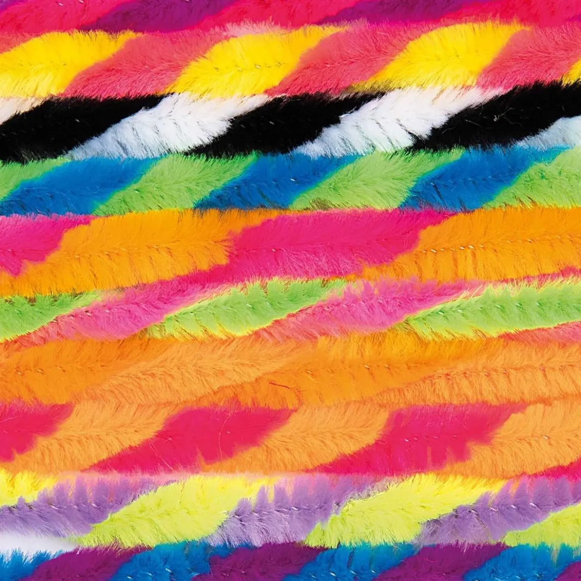 Rico Design Chenilledraht-Mix Bunt Gestreift 50cm 10er Pack