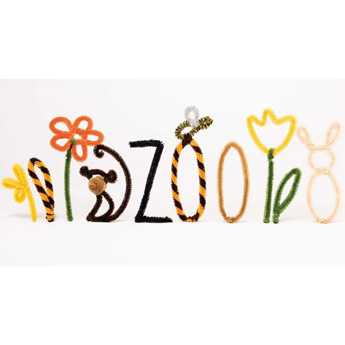 Rico Design Chenilledraht-Mix Natur 50cm 10er Pack
