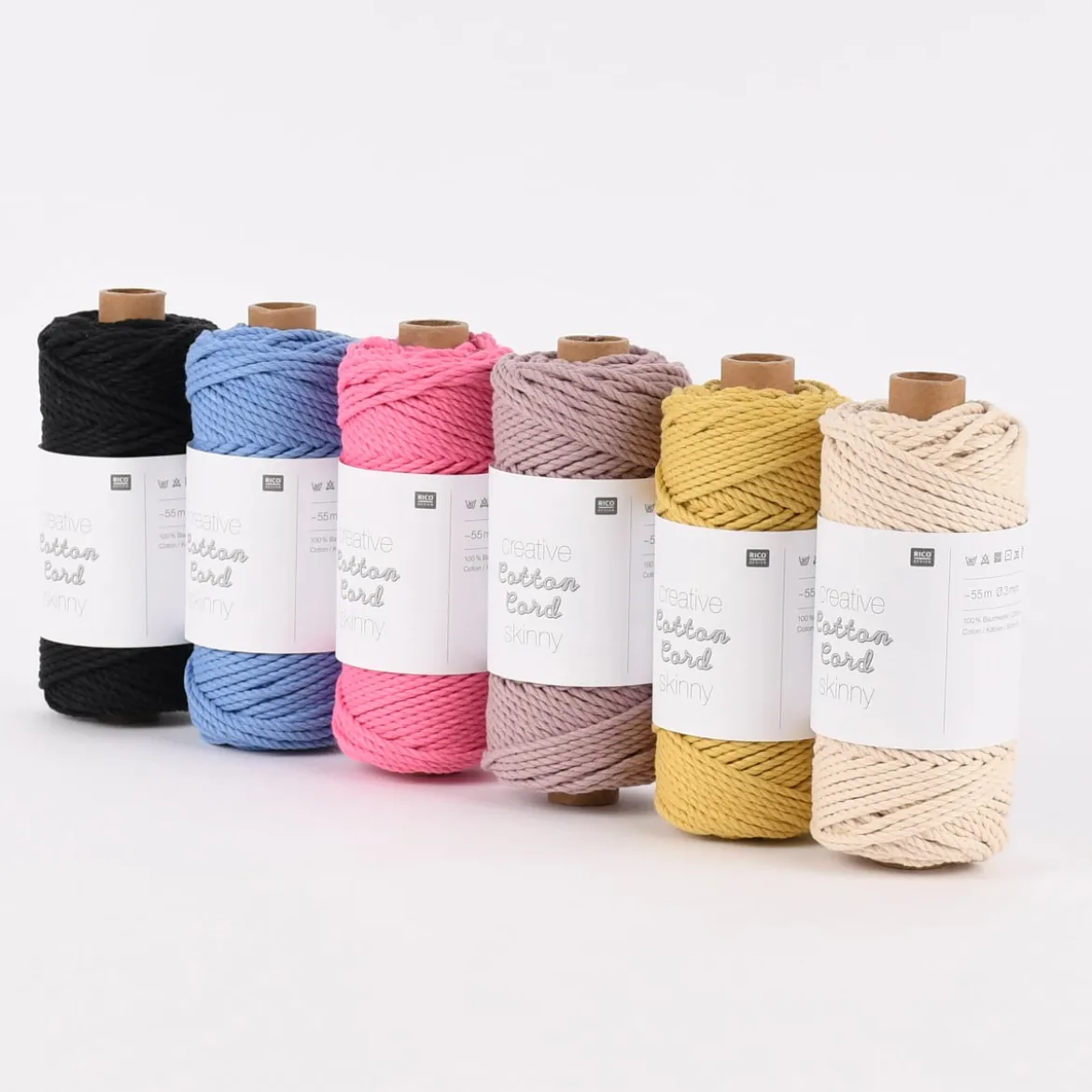 Rico Design Creative Cotton Cord Skinny 190g 55m verschiedene Farben