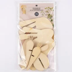Rico Design 3D Dekofigur Steckhasen Holz natur 2 Stück