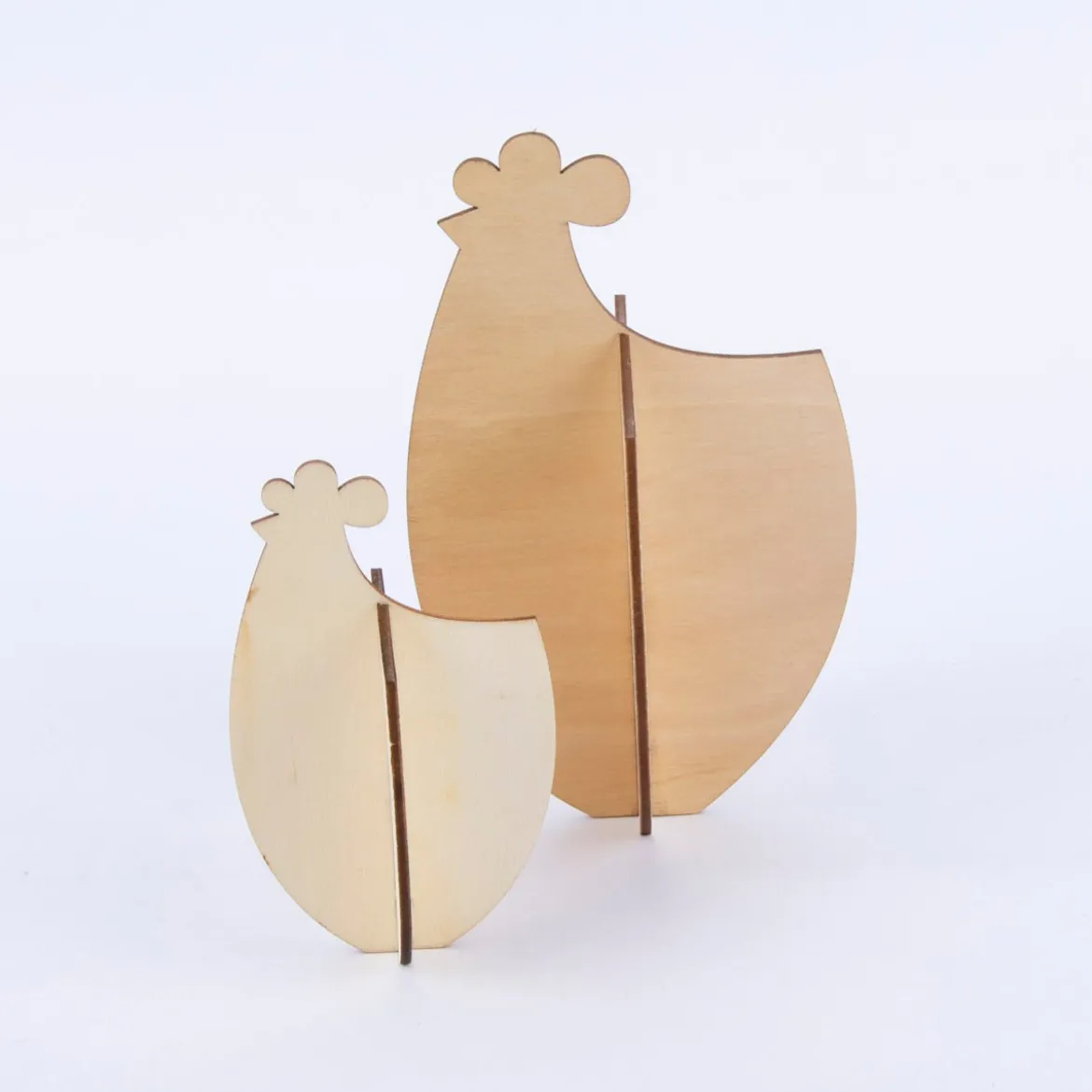 Rico Design 3D Dekofigur Steckhühner Holz natur 2 Stück