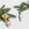 Rico Design 3D Dekohänger Steck-Christbaumkugeln Holz natur 3 Stück