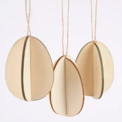 Rico Design 3D Dekohänger Steck-Hühnereier Holz natur 3 Stück