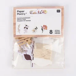 Rico Design Dekoanhänger Blumen mit Klammern Papier pastell bunt 8 Stück