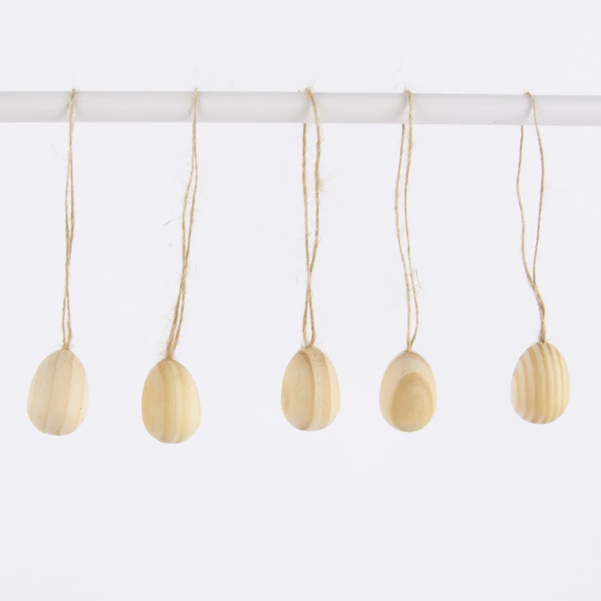Rico Design Dekoeier zum Hängen Osterei Holz 5 Stück natur