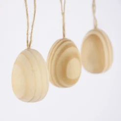 Rico Design Dekoeier zum Hängen Osterei Holz 3 Stück natur