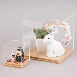 Rico Design Dekohaube Würfel Kunststoff Holz 6x6x6,5cm