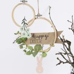Rico Design Dekohänger Blume Holz grün mint 17cm
