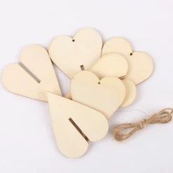 Rico Design Dekohänger 3D Steckherzen klein Holz natur 3 Stück