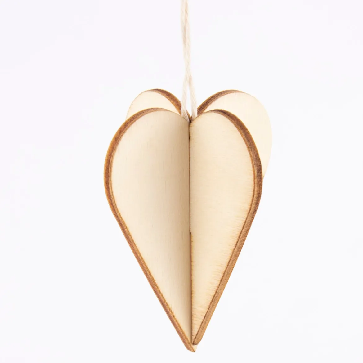 Rico Design Dekohänger 3D Steckherzen klein Holz natur 3 Stück