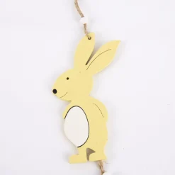 Rico Design Dekohänger Hase mit Glocke Holz gelb