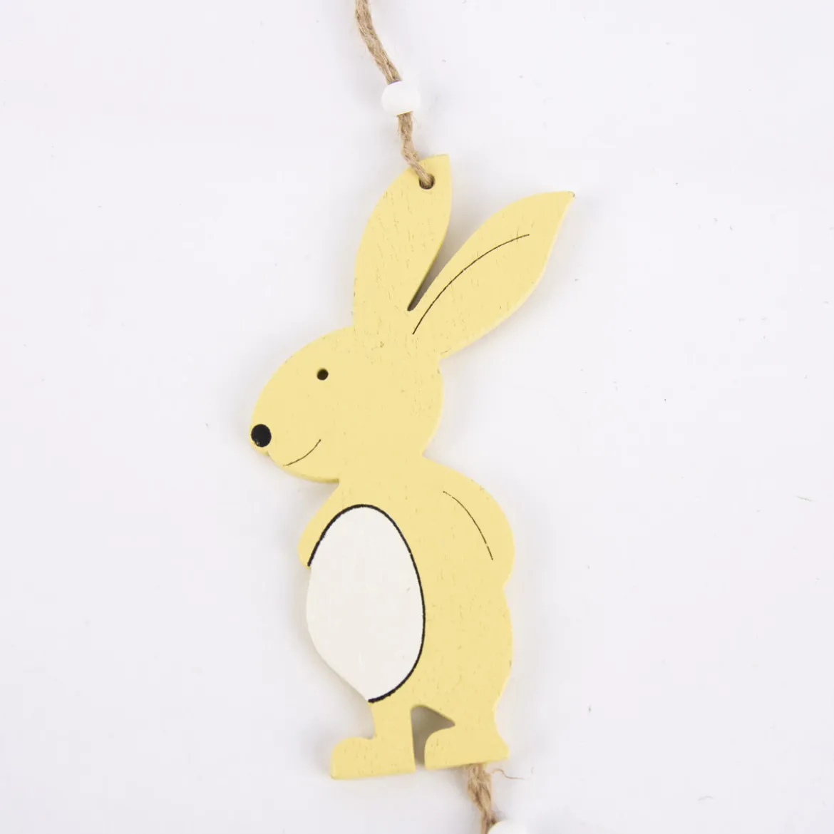 Rico Design Dekohänger Hase mit Glocke Holz gelb