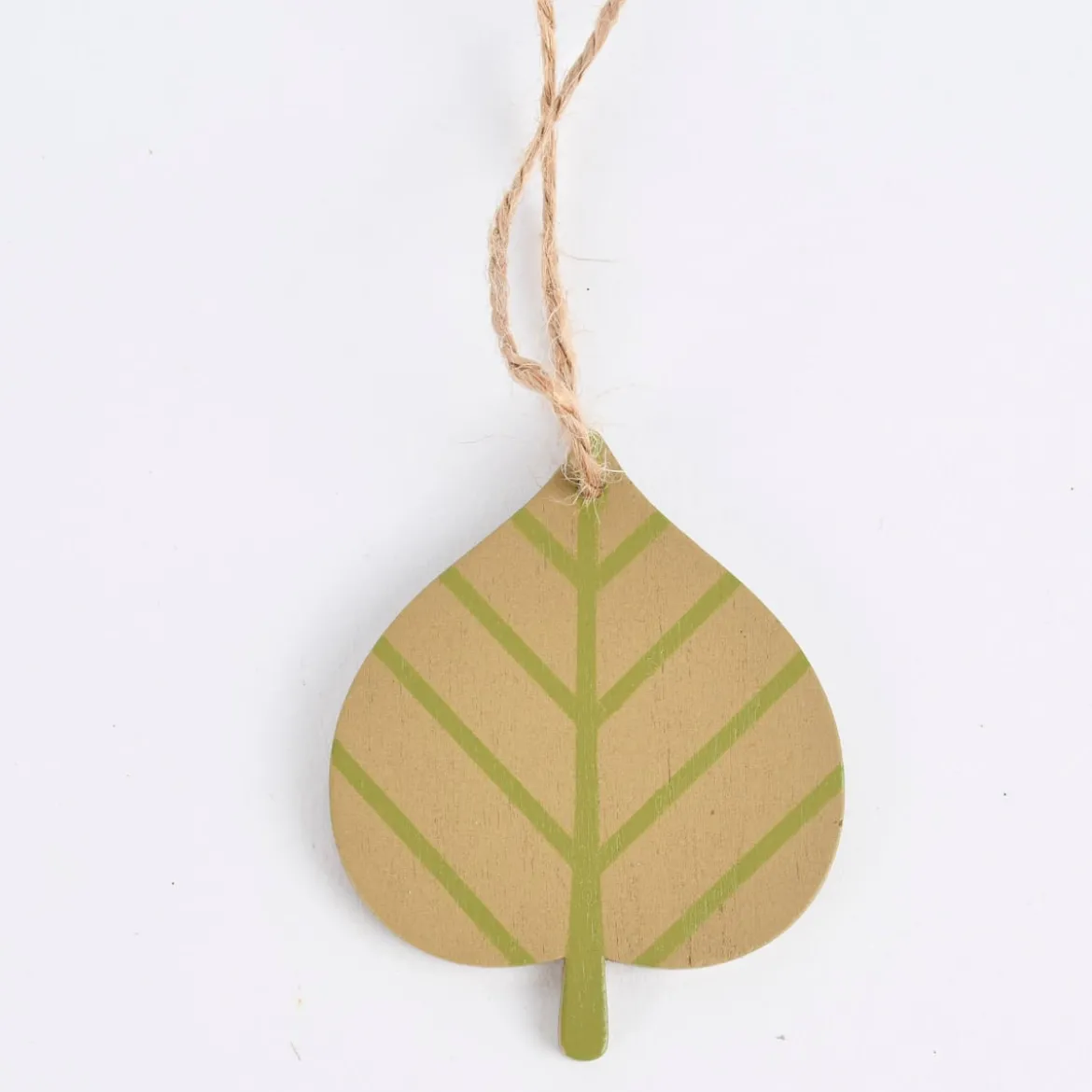 Rico Design Dekohänger Herbstblatt mit Gesicht Holz grün 5,7x7cm
