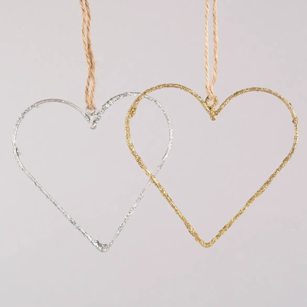 Rico Design Dekohänger Herz Glitter Metall silberfarben 9x9cm