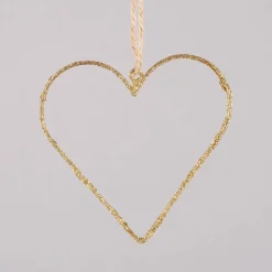 Rico Design Dekohänger Herz Glitter Metall goldfarben 9x9cm