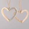 Rico Design Dekohänger Herz Glitter Holz natur silberfarben 8x8x0,9cm