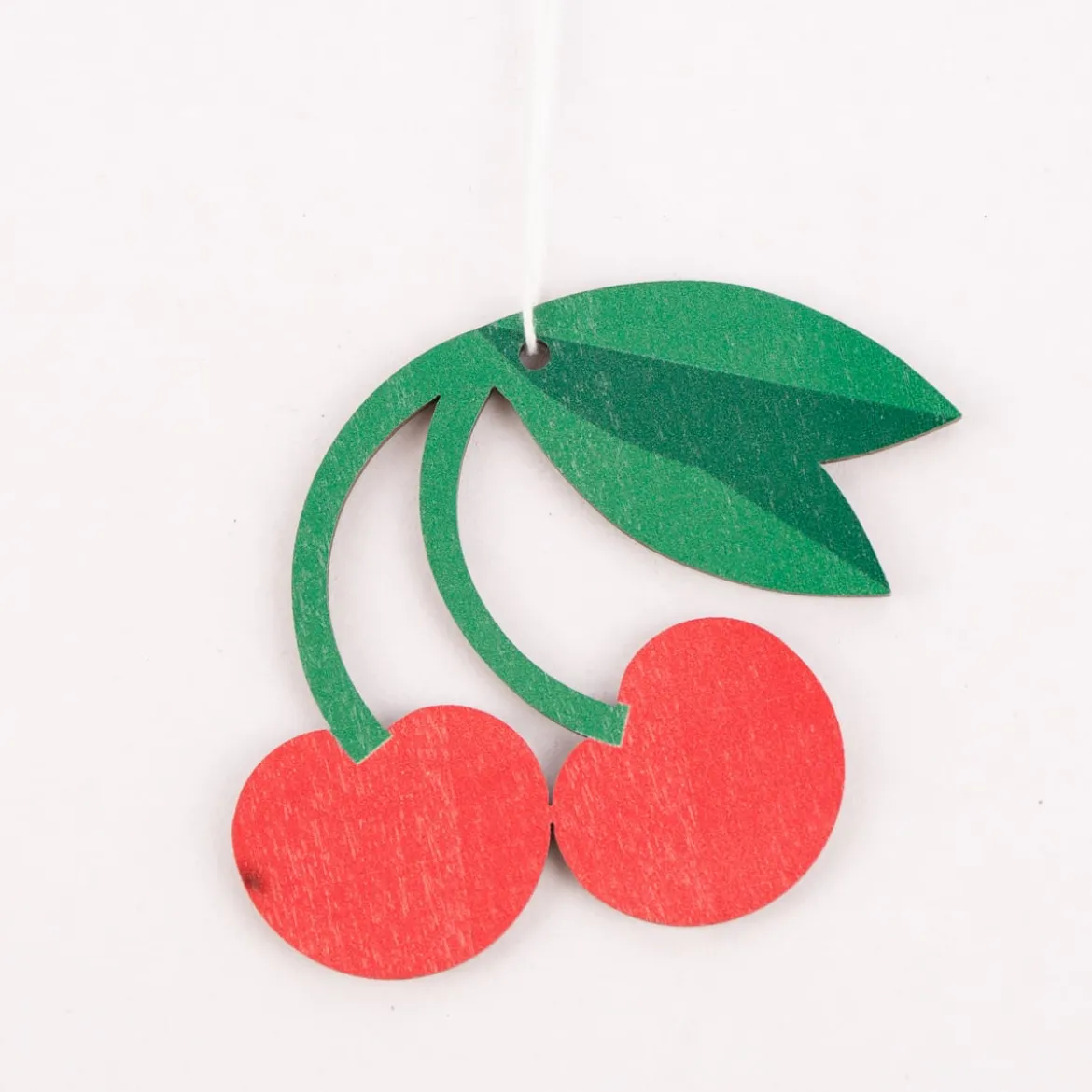 Rico Design Dekohänger Kirsche aus Holz rot grün 7,5x6cm