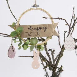 Rico Design Dekohänger Osterei Holz 3 Stück weiß rosa