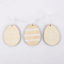 Rico Design Dekohänger Osterei Holz 3 Stück natur weiß