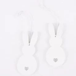 Rico Design Dekohänger Osterhase Holz 2 Stück weiß