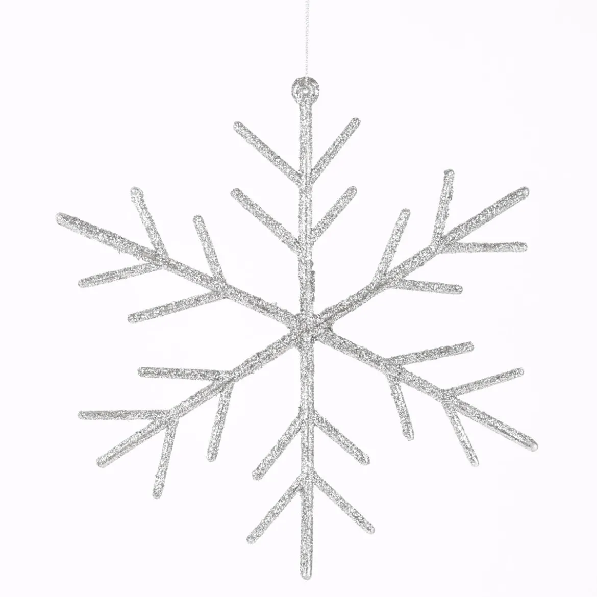 Rico Design Dekohänger Schneeflocke klein Glitter silberfarben 10x10cm