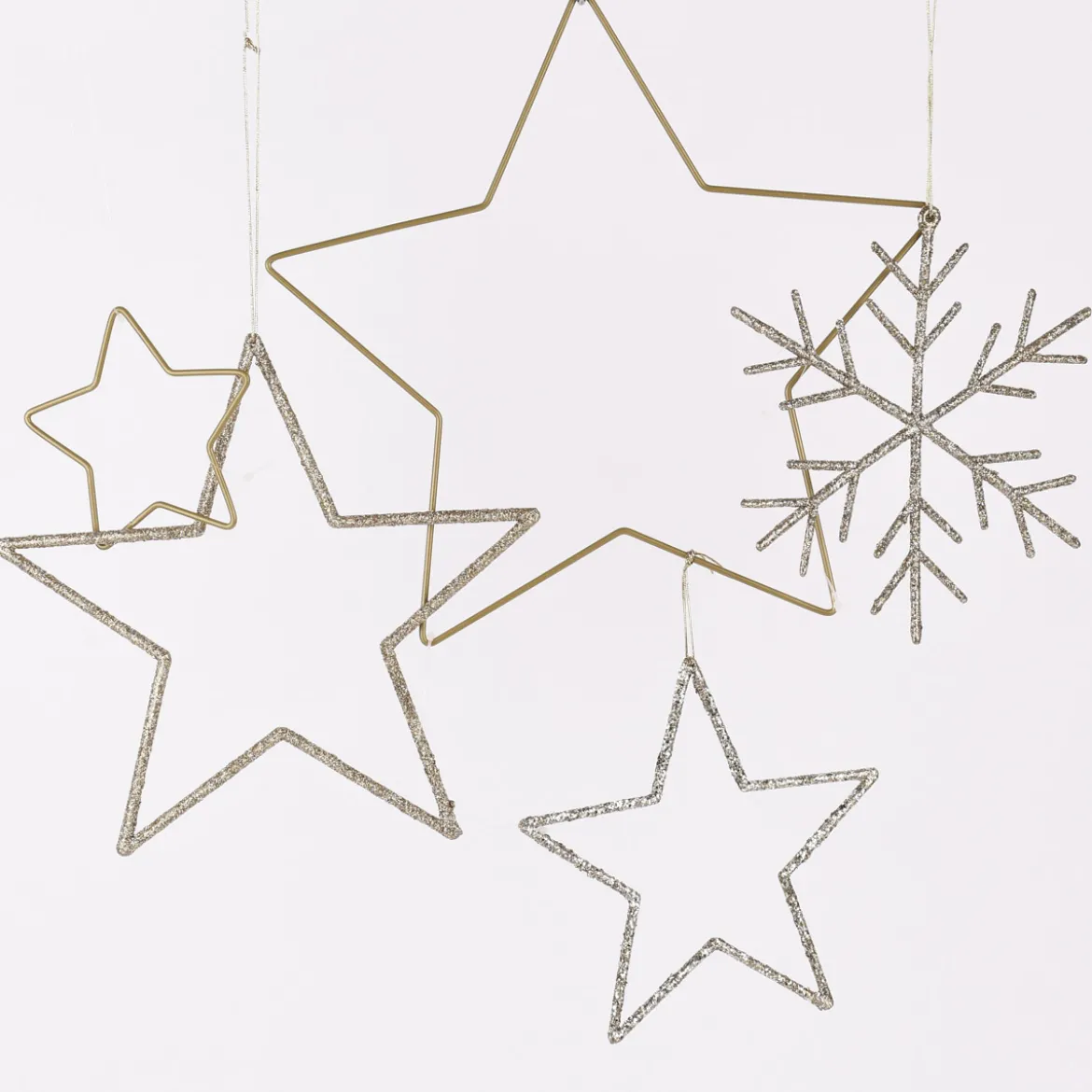 Rico Design Dekohänger Schneeflocke groß Glitter goldfarben 20x20cm