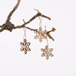 Rico Design Dekohänger Schneeflocke natur 3 Stück 12x5cm