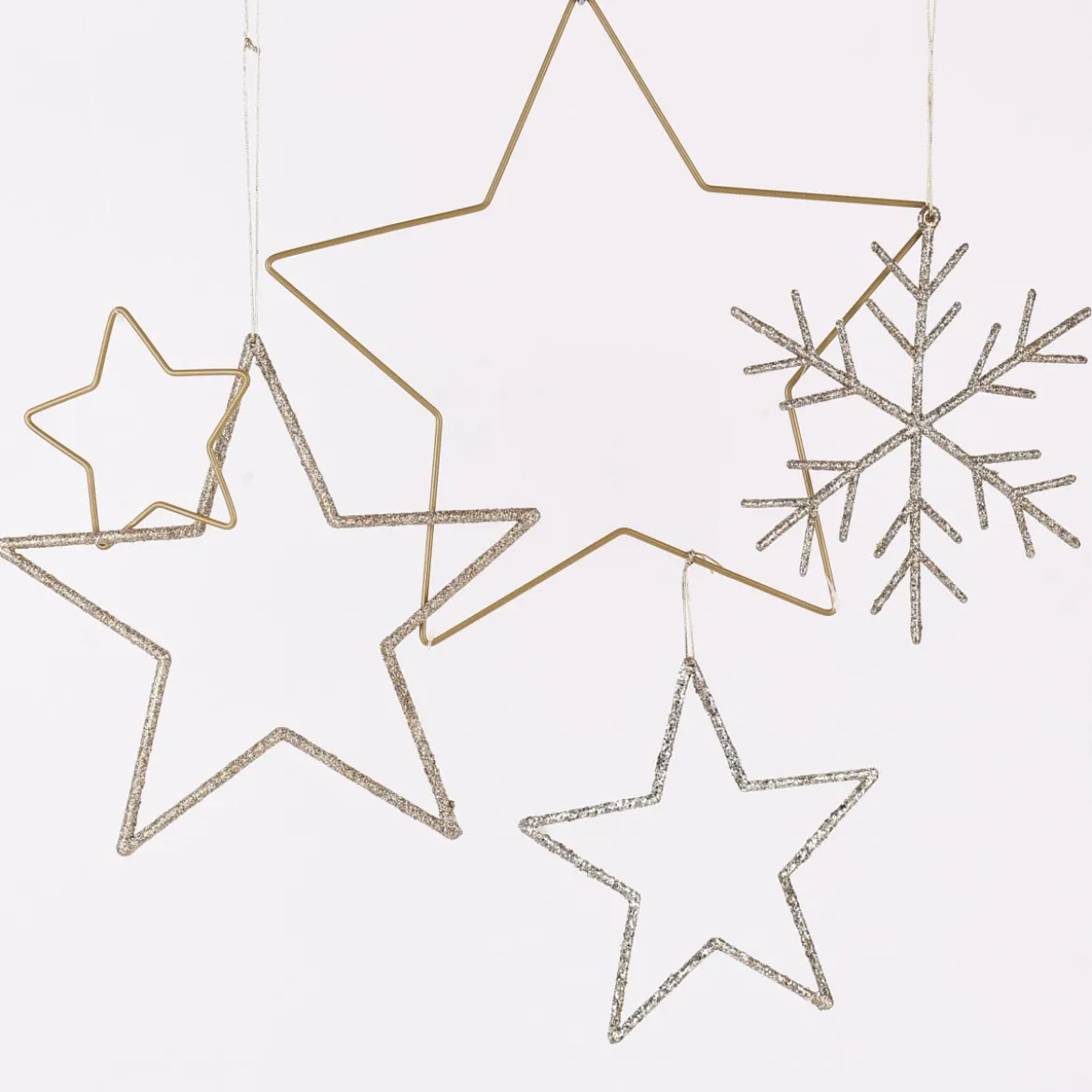 Rico Design Dekohänger Stern groß Glitter goldfarben 24,5x24,5cm
