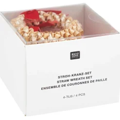 Rico Design Dekohänger Strohkränze 4 Stück natur 5cm