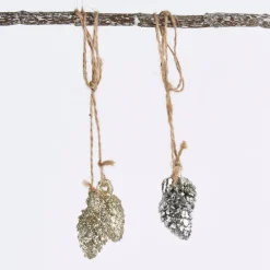 Rico Design Dekohänger Zapfen klein Kunststoff silberfarben 2,5x4cm
