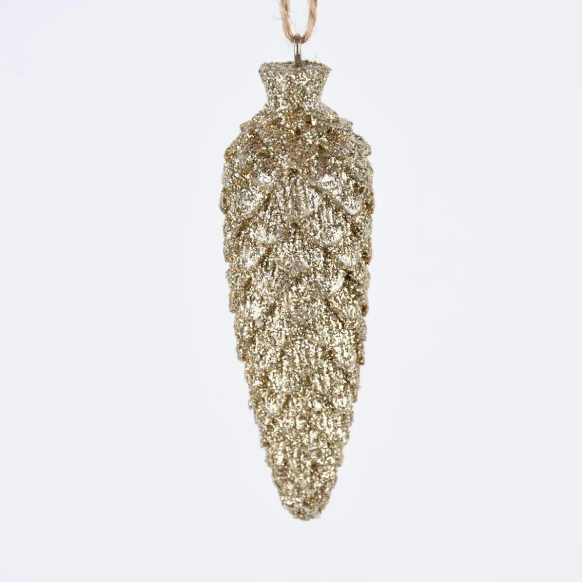 Rico Design Dekohänger Zapfen groß Kunststoff goldfarben 3x8,5cm