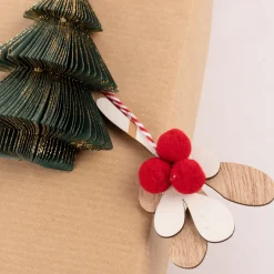 Rico Design Dekohänger Zweige mit Pompons natur weiß rot 5x9cm