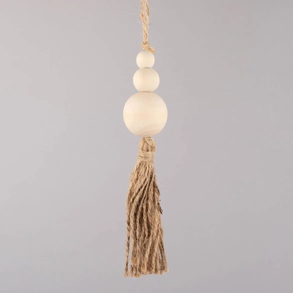 Rico Design Deko Quaste Holzperlen große Perlen Holz Jute 17cm