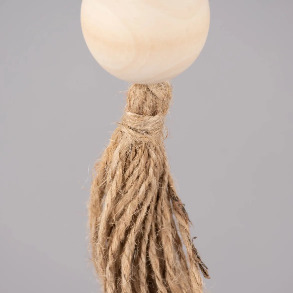 Rico Design Deko Quaste Holzperlen große Perlen Holz Jute 17cm