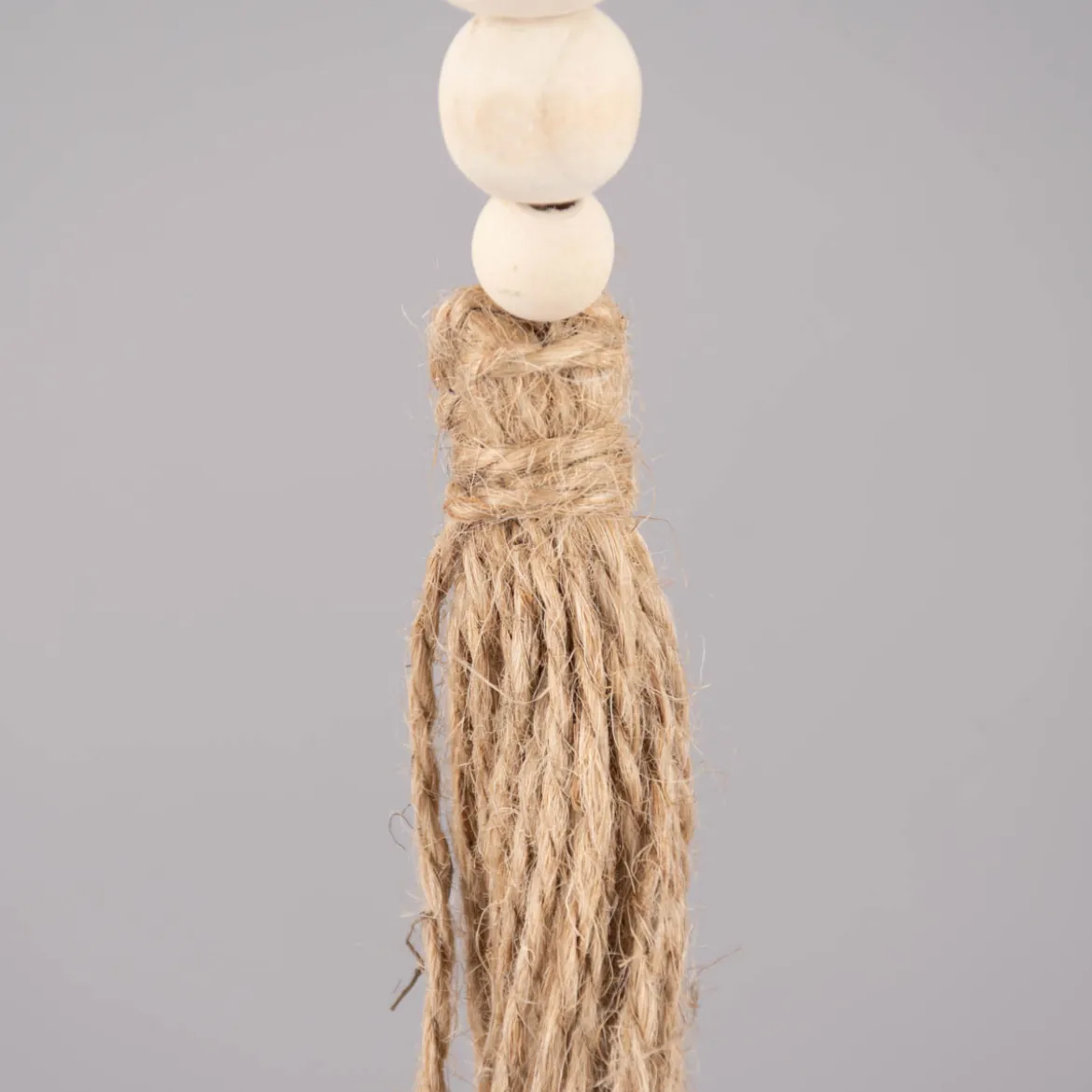 Rico Design Deko Quaste Holzperlen kleine Perlen Holz Jute 17,5cm