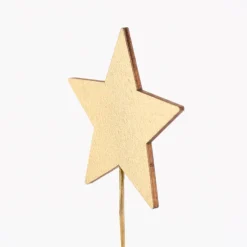 Rico Design Deko Stecker Stern Holz goldfarbig 28x6cm (HxB)
