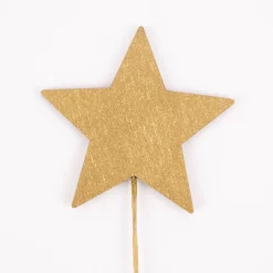 Rico Design Deko Stecker Stern Holz goldfarbig 28x6cm (HxB)