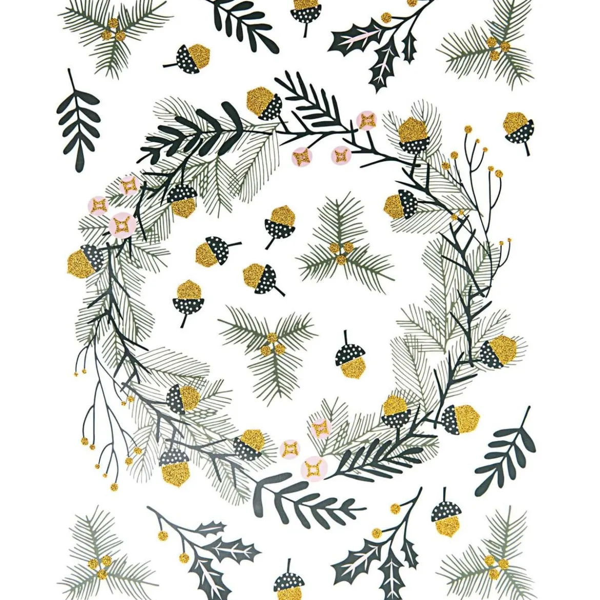 Rico Design Deko Sticker Weihnachten verschiedene Motive grün goldfarbig rosa