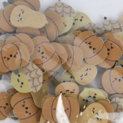 Rico Design Dekostreu Kürbis Mix Holz bunt 48teilig