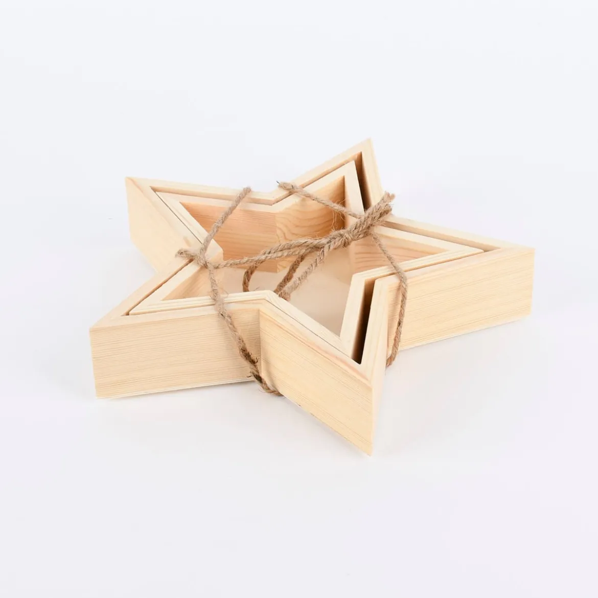 Rico Design Deko Tabletts Stern 2er Set Holz 20x20cm und 25x25cm