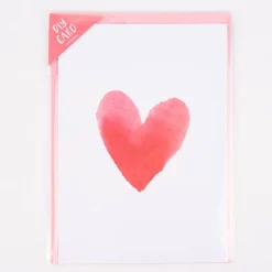 Rico Design DIY Card Herz Aquarell weiß rot 12,5x17,6cm