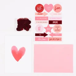 Rico Design DIY Card Herz Aquarell weiß rot 12,5x17,6cm