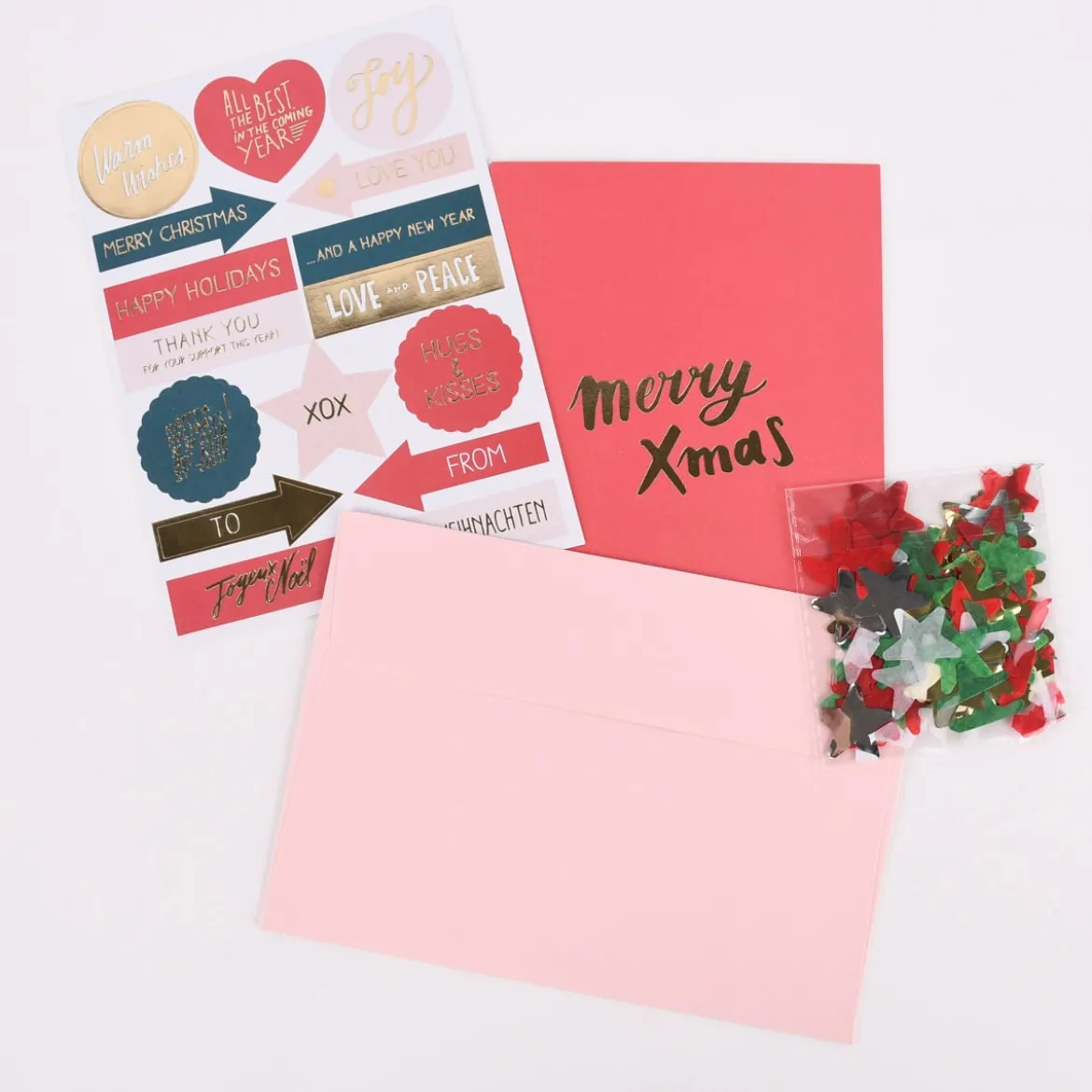Rico Design DIY Card Merrry Christmas rot 12,5x17,6cm