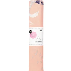 Rico Design Druckstoff Schwan beschichtete Baumwolle Stoffabschnitt rosa bunt 50x140cm