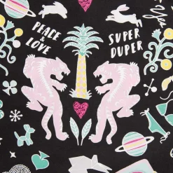 Rico Design Druckstoff Tiger beschichtete Baumwolle Stoffabschnitt schwarz neon 25x70cm
