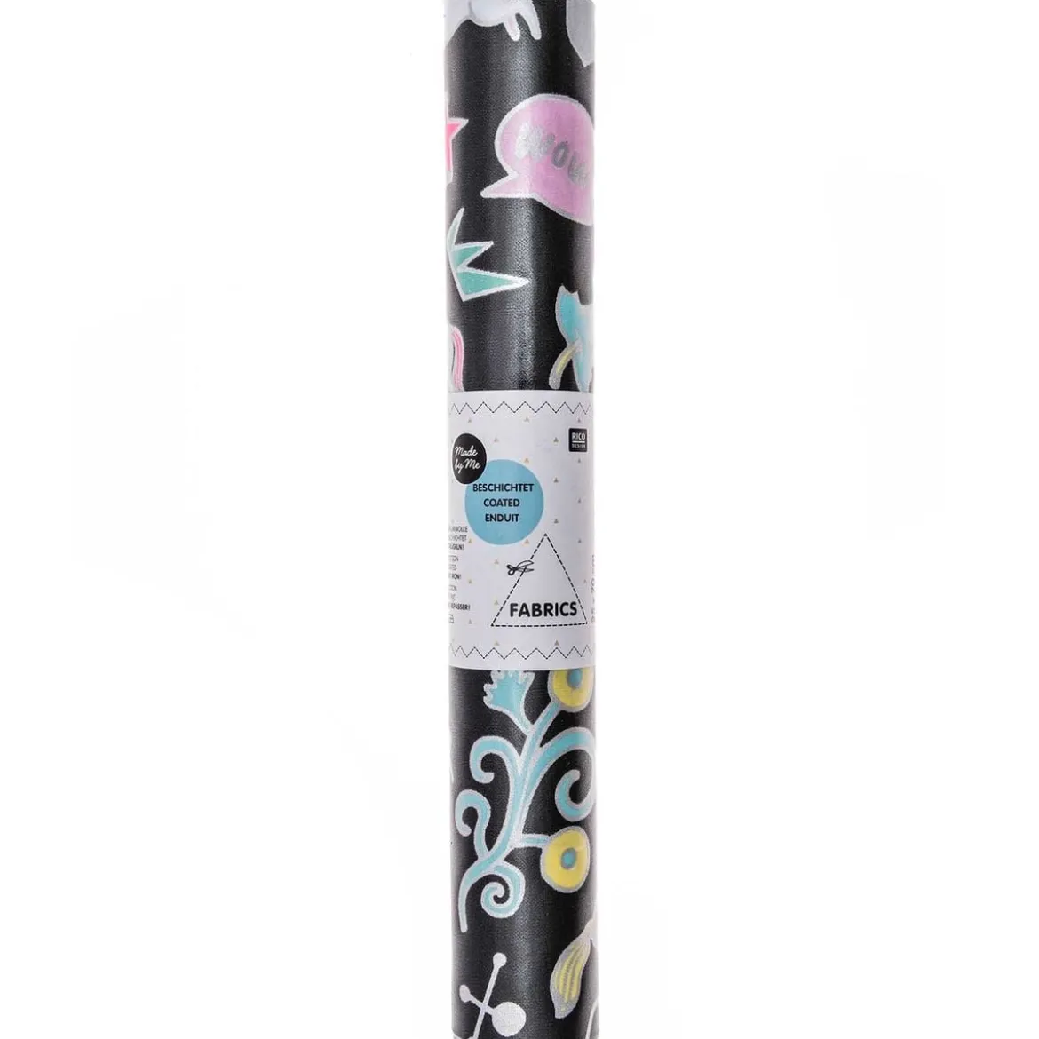 Rico Design Druckstoff Tiger beschichtete Baumwolle Stoffabschnitt schwarz neon 25x70cm