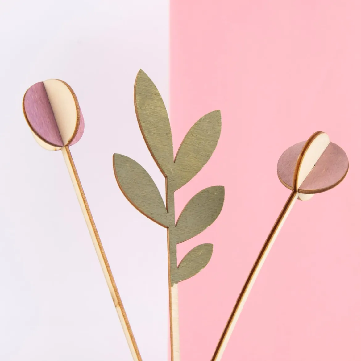 Rico Design 3D Stecktulpen Holz natur 5 tlg.