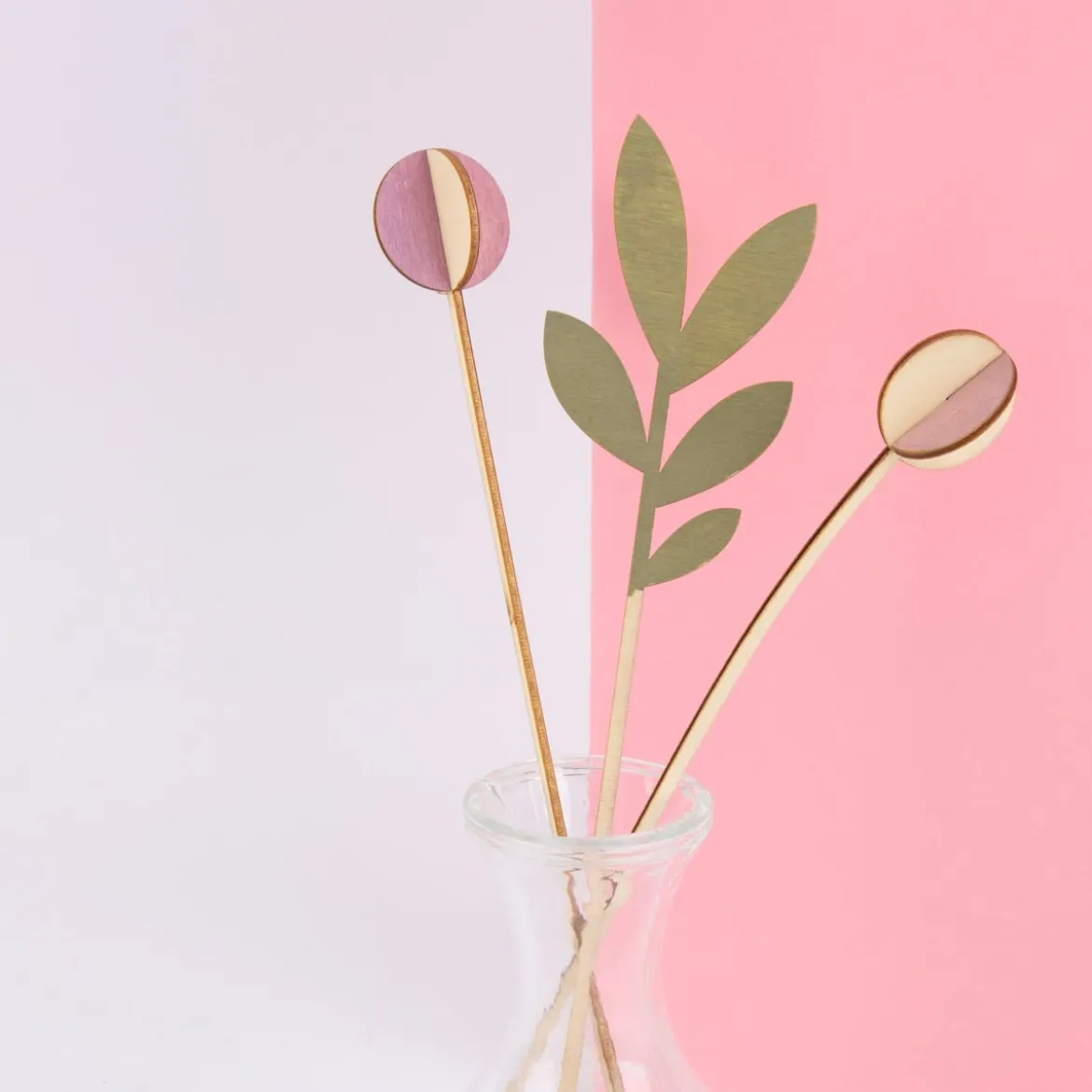 Rico Design 3D Stecktulpen Holz natur 5 tlg.
