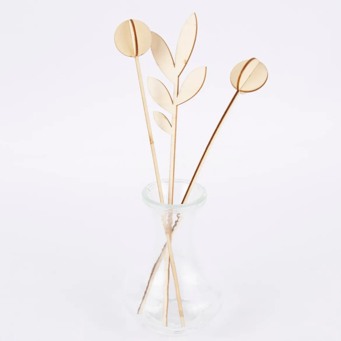 Rico Design 3D Stecktulpen Holz natur 5 tlg.